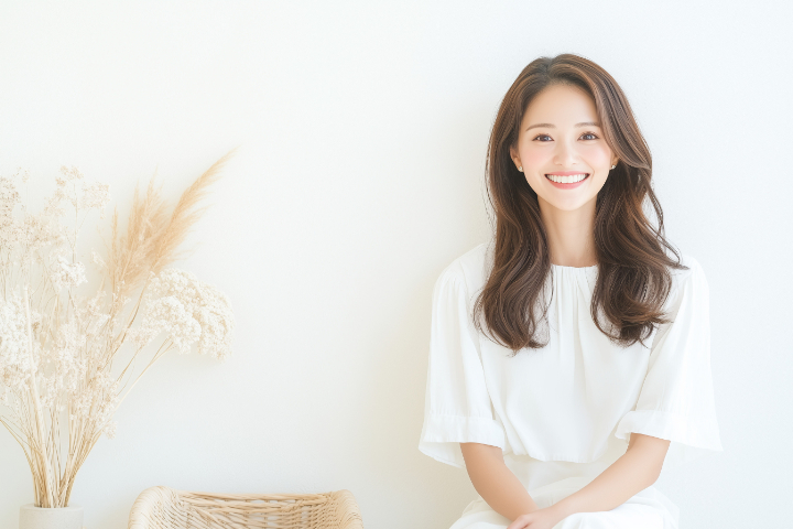 セラミックの歯にして笑顔に自信を持てるようになった女性